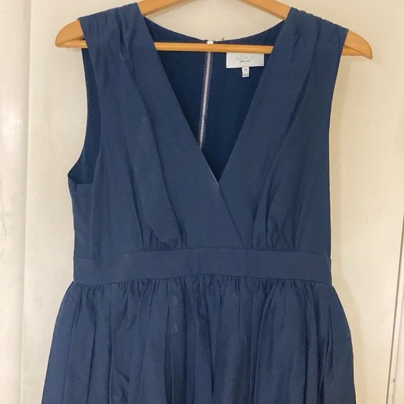ADAM by Adam Lippes Slate Blue Dress with Pleats and Flair at Waist - Picture 15 of 17